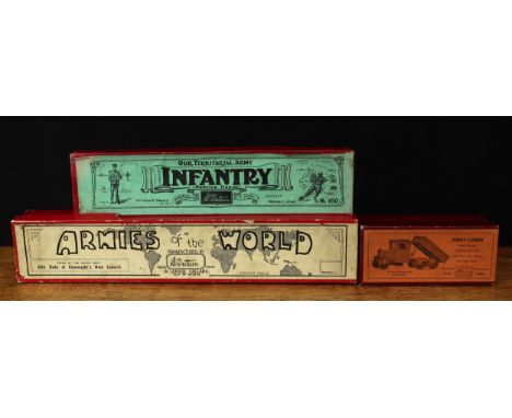 A collection of W Britain (Britains) empty boxes, comprising No.66 Armies of the World, Types of the Indian Army, 13th Duke o