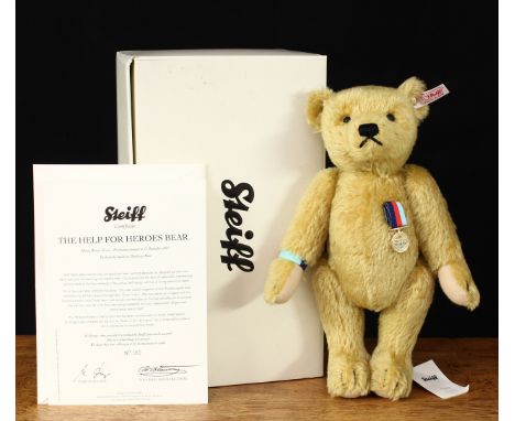 Steiff (Germany) 663598 Help for Heroes teddy bear, exclusively made for Danbury Mint, trademark Steiff button to ear with re