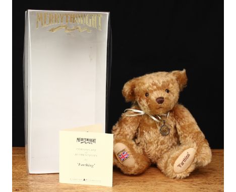 A Merrythought STERL005 Farthing teddy bear, made exclusively for Compton and Woodhouse, trademark yellow square 'MERRYTHOUGH