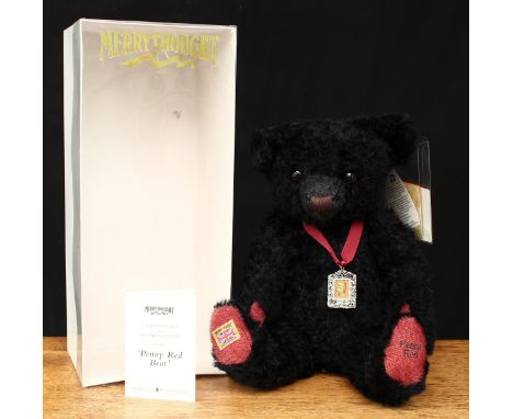 A Merrythought ADK16RED Penny Red teddy bear, made exclusively for Compton and Woodhouse, trademark yellow square 'MERRYTHOUG