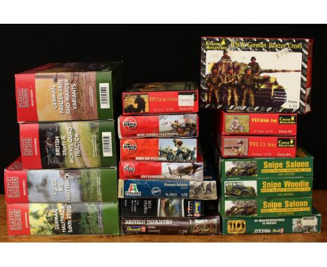 A collection of model kits, comprising Revell 1:76 scale M24 Chaffee, No.03323, boxed and British Infantry WWII figures, No.0