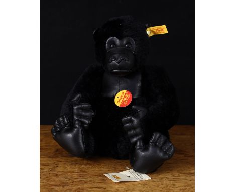 Steiff (Germany) 660634 Gorilla, trademark Steiff button to ear with red and yellow tag, 30cm high, unboxed 
