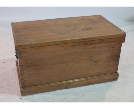 A LATE VICTORIAN PINE TRUNK120cm wide; 54cm high