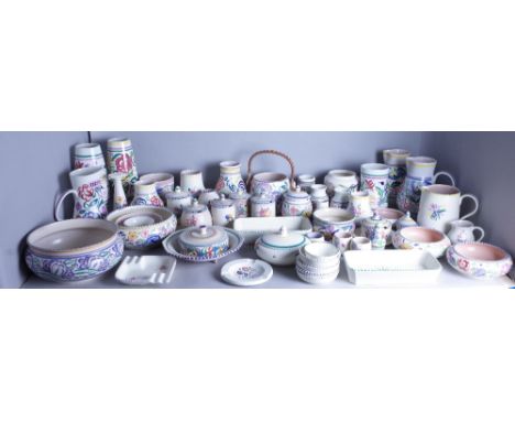 CERAMICS, A LARGE GROUP OF POOLE POTTERY, MOSTLY VASES AND TABLEWARE