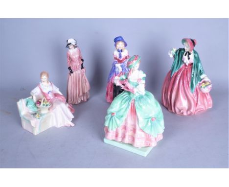 A GROUP OF FIVE ROYAL DOULTON CERAMIC FIGURES