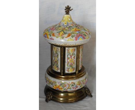 A vintage Cigarette Carousel Reuge Music Box, made in Italy, in good working order, 34 cm H 