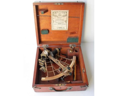 A Hezzanith` sextant by Heath & Co, New Eltham, London SE9, in mahogany case; vintage Chicago Airguide; Stanley London brass 