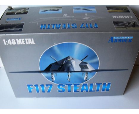 Armour Collection 1:48 Scale F117 Stealth Die-Cast Metal USAF 98089, boxed, mint (slight damage to box -see photo). 