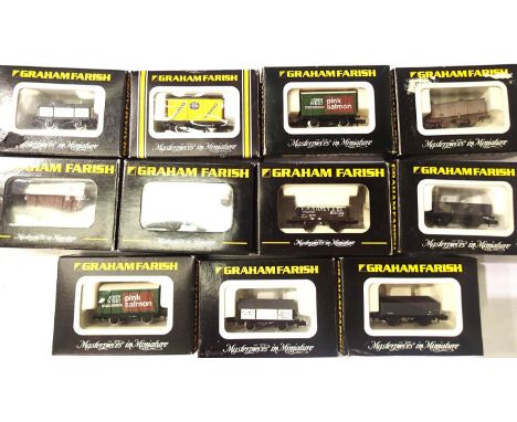 Eleven Farish N gauge wagons, boxed. P&P Group 1 (£14+VAT for the first lot and £1+VAT for subsequent lots)Condition Report: 