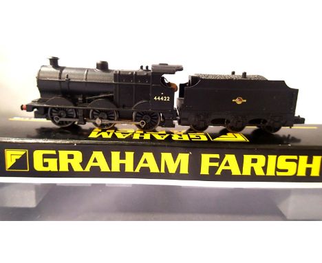 Graham Farish N gauge 372-053 Fowler 4F, BR Black, 44022 Late Crest, boxed. P&P Group 1 (£14+VAT for the first lot and £1+VAT