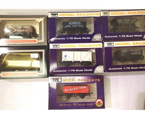 Seven Dapol wagons including tanker, hopper, opens etc. P&P Group 2 (£18+VAT for the first lot and £3+VAT for subsequent lots