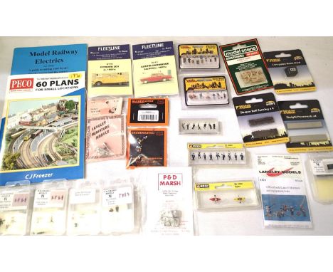 Twenty N gauge accessory packs, figures, animals, vehicles, fencing etc. includes; fishermen, canoeist, mums &amp; prams, and