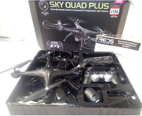 Sky Quad Plus drone, boxed. P&P Group 3 (£25+VAT for the first lot and £5+VAT for subsequent lots)Condition Report: Vendor ha