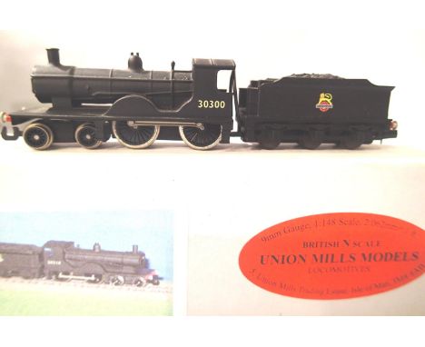 Union Mills N gauge class T9 4.4.0 loco, BR Black, 30300, boxed. P&P Group 1 (£14+VAT for the first lot and £1+VAT for subseq