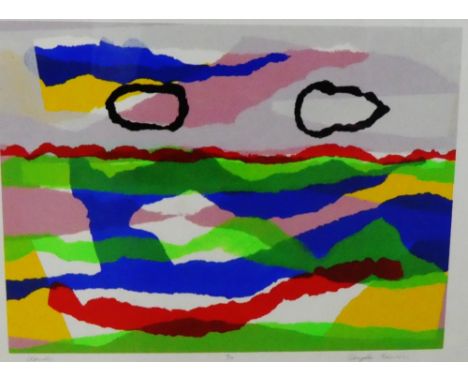 Douglas Thomson  'Clouds' Coloured screen print No. 9/17,  signed in pencil, framed, 50 x 40cm