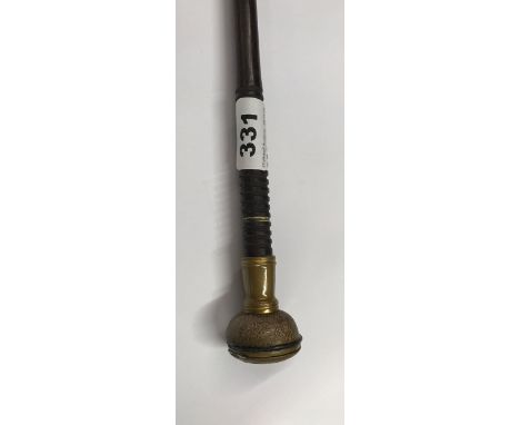 A 19th Century gentleman's watch handle walking stick, L. 87cm.