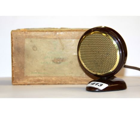 A vintage Bakelite Grundig microphone.