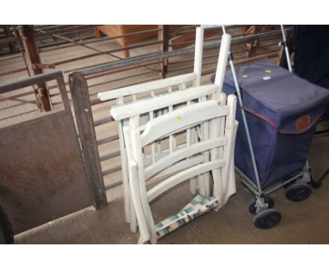 Two vintage folding garden chairs 