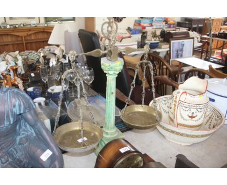 A set of balance scales 