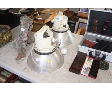 A pair of Photax light fittings