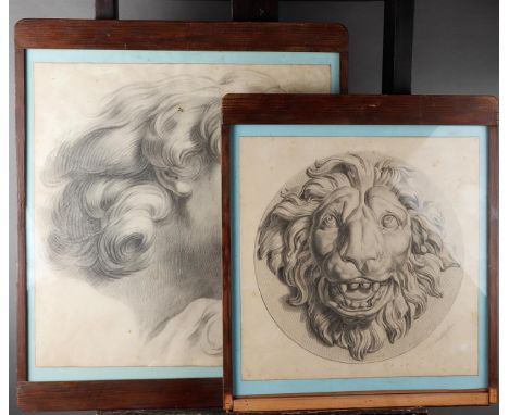 G. Versteynen, Belgian School, first half 19th century. Studies on plaster ornaments.40 x 50 cm. 