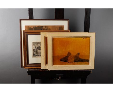 A lot consisting of various works of art, engravings and etchings. Various artists.Diverse afmetingen.