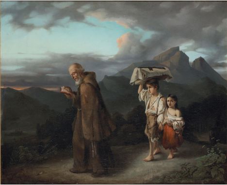Southern European School, first half of the 19th century. A funeral procession, oil on canvas.61 x 74 cm. 