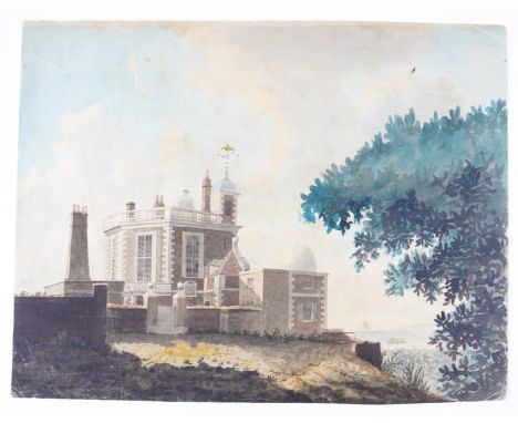 GREENWICH - [?Margaret MASKELYNE (1785-1858)]. A fine watercolour study of the Royal Observatory at Greenwich, 362 x 470mm., 