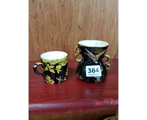 CARLTONWARE LUSTRE VASE AND ROYAL WINTON MUG