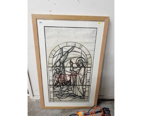 ARCHITECTURAL SKETCH FOR STAINED GLASS WINDOW