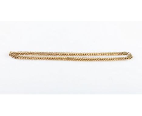 A hallmarked 9ct yellow gold fancy curb link chain, length approx. 40cm.