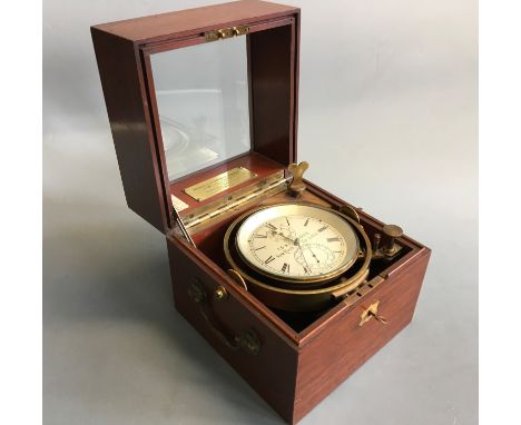 A T.S. &amp; J.D. Negus, New York, No. 2469, two day marine chronometer, in mahogany box with brass plaque inscribed 'George 
