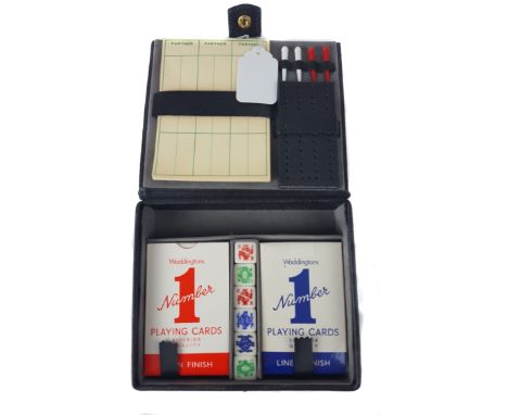 A Mulberry cased set of Bridge and playing cards, leather cased