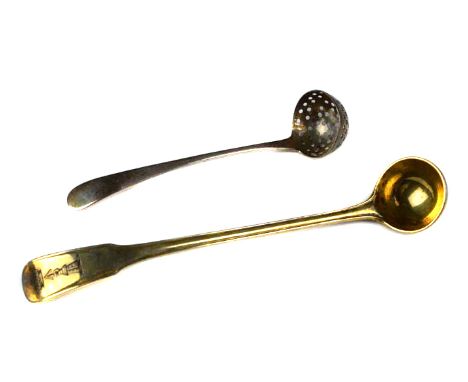 A Georgian silver gilt cream ladle, crest beneath coronet, London 1792, makers mark of GS over WF for George Smith III &amp; 