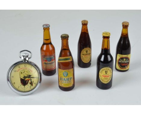 Advertising Interest - A Guinness Time Ingersoll chromium pocket watch, the dial printed with a foaming pint of beer with smi