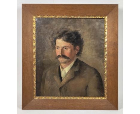 Portrait - unbekannter Künstler Öl auf Leinwand unsigniert, Brustbild eines galant gekleideten Herren im Halbprofil, ca. 50,5