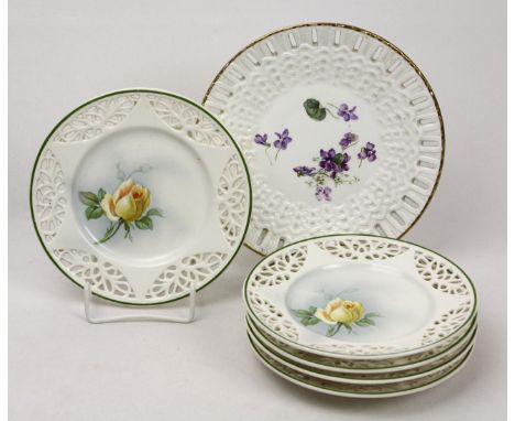 Satz Anbietteller Roesler, Rodach Feinsteinzeug mit unterglasurblauer Marke Max Roesler Rodach 1914/26 sowie Modellnr. 4681 1