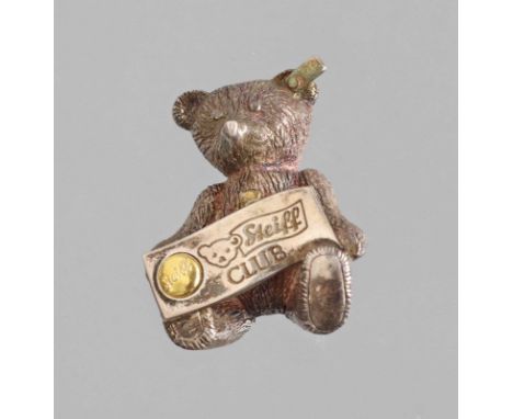 Steiff--Club Teddy Brosche/Anhänger punziert Silber 925 sowie Signet, ca. 15 Gramm, Steiff-Club Geschenk 1992/93, Brosche bzw