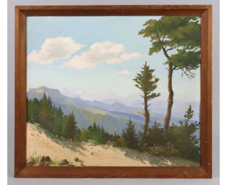Frühsommer in den Alpen - Herzing, Minni Öl auf Malpappe mittig  unten signiert Minni Herzing, Blumenmalerin Minni Herzig geb
