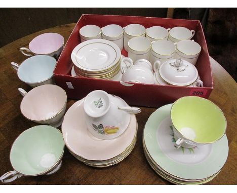 A Royal Worcester part teaset, together with a Paragon part teaset