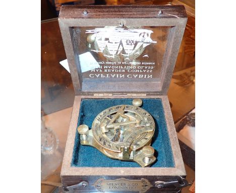 Cased Captain Cabin map reading compass 