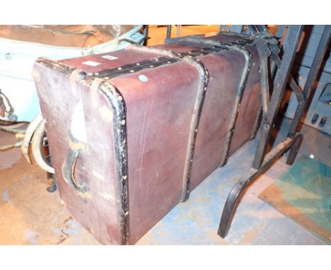 Burgundy bentwood trunk 