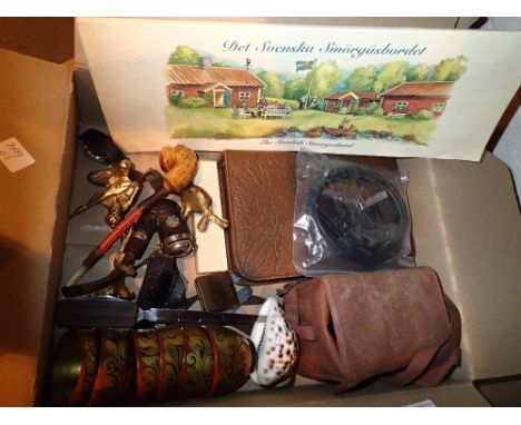 Mixed items including Coronet box, camera, pipes etc