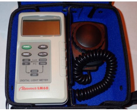 Cased Instrotech LM60 digital light meter 