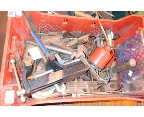 Mixed tools including vice and Stilsons 