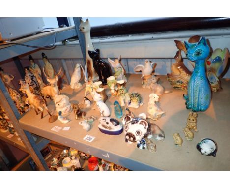 Shelf of ceramic animals 