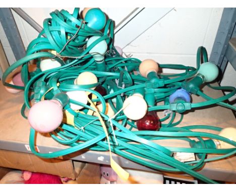 Large run of coloured electrical outdoor lights  CONDITION REPORT: All electrical items in this lot have been PAT tested for 