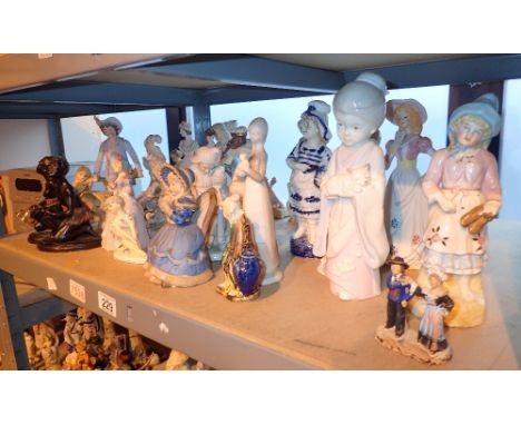 Shelf of ceramic figurines 