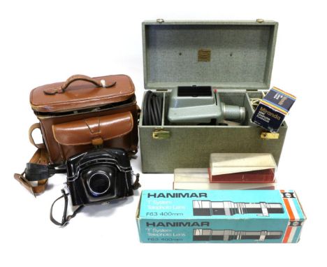 Zeiss Ikon Contarex Camera no.T91644, with Zeiss Planar f2 50mm lens, in manufatcurer's leather case; together with additiona