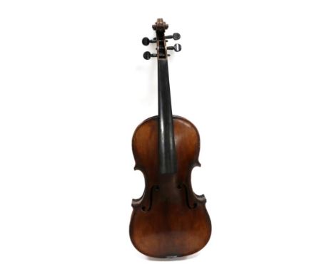 Violin 14'' two piece back, with label 'Antonius Stradivarius Cremonensis Facibat Anno 1735'Requires attention to be usable, 